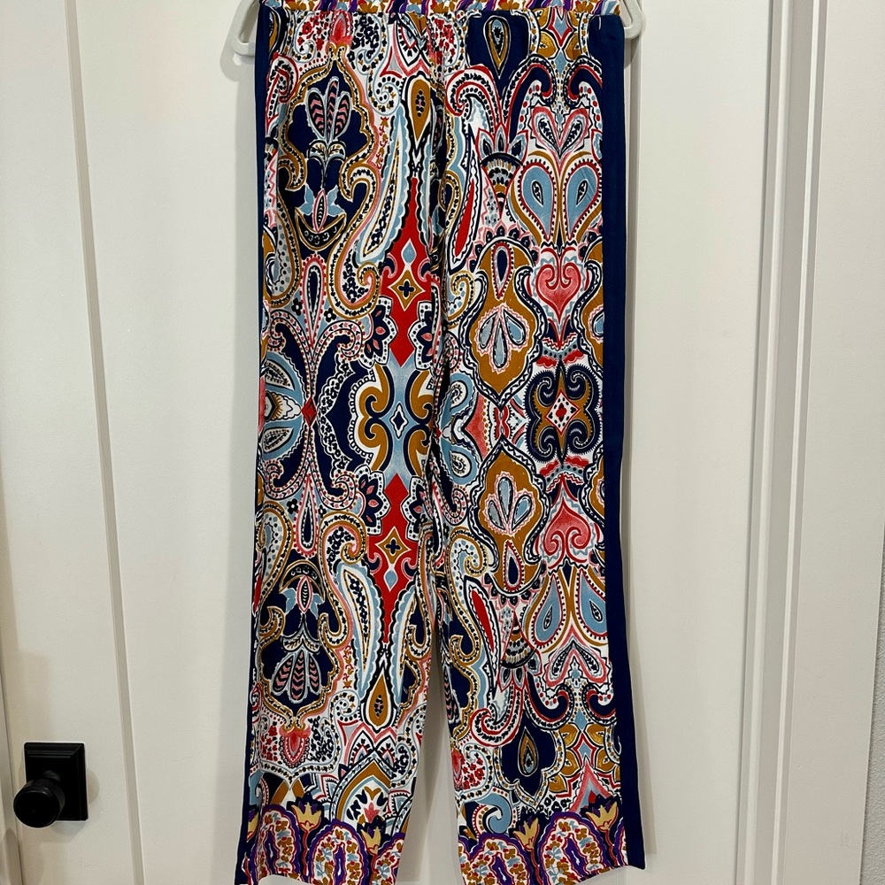 Hester & Orchard Floral Print Pant— Purple, Mustard & Red